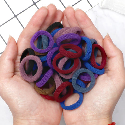 50/100PCS 3cm Children Headband High Elastic Solid Color Scrunchies 50/100PCS 3cm Children Headband High Elastic Solid Color Scrunchies