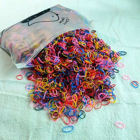 Girls Colourful Disposable Rubber Band Elastic Hair Accessories