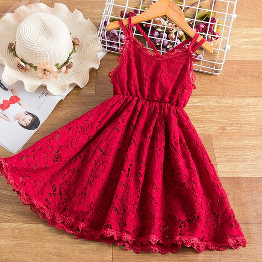 Summer Cute Girls Sequinned Princess Dress Kids Sleeveless
