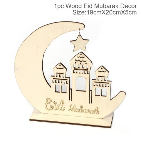 EID Mubarak Banner Balloon Wooden Pendant Ramadan/Eid Decoration