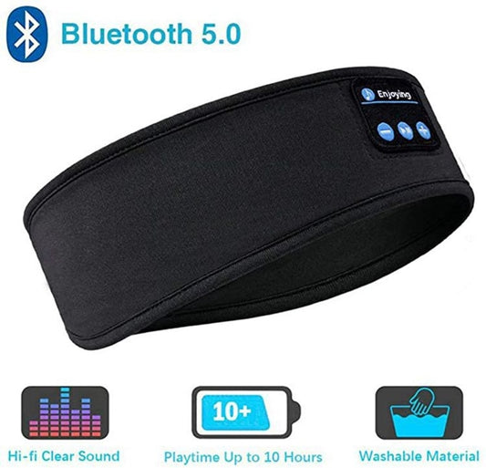 Bluetooth Sleeping Headphones Sports Headband Thin Soft Elastic Comfortable Wireless Music Earphones Eye Mask for Side Sleeper