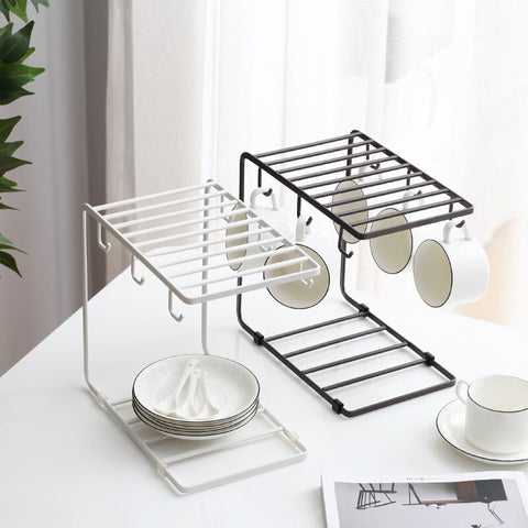 Multiple Hooks Art Coffee Cup Rack Glass Tea Organizer Marc Holder Kitchen Storage Organization