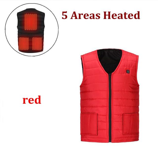 Men Autumn winter Smart heating Cotton Vest 9 area Heated V neck vest