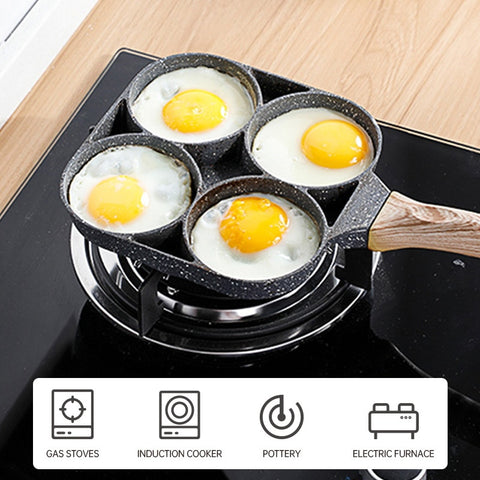 Four-hole Frying Pot Pan Thickened Omelet Pan Non-stick