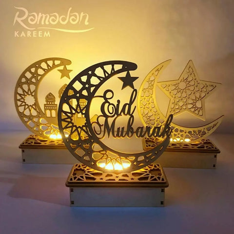 EID Mubarak Banner Balloon Wooden Pendant Ramadan/Eid Decoration