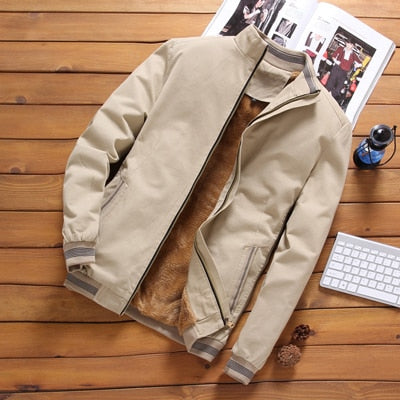 Men's Autumn Bomber Jackets Casual Outwear Fleece
