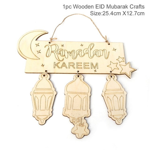 EID Mubarak Banner Balloon Wooden Pendant Ramadan/Eid Decoration