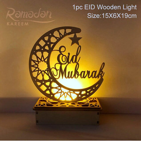 EID Mubarak Banner Balloon Wooden Pendant Ramadan/Eid Decoration