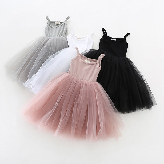 Summer Cute Girls Sequinned Princess Dress Kids Sleeveless