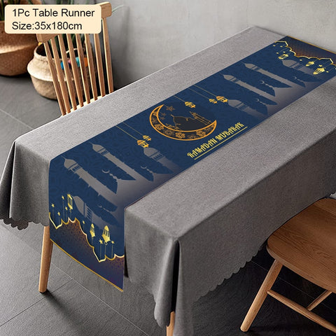 Ramadan Decoration Table Runner EID Mubarak Decor For Home Tablecloth