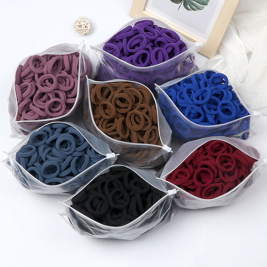 50/100PCS 3cm Children Headband High Elastic Solid Color Scrunchies