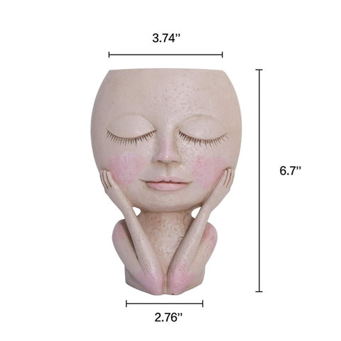 Decorative Flower Pot Hand-painted Cheek Resin